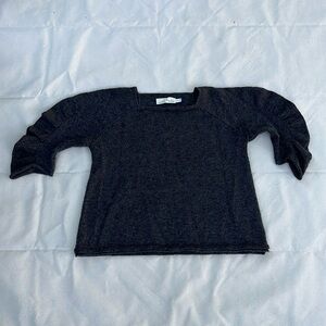 Wol hide sweater in charcoal with sleeve detail, soft with lovely drape.